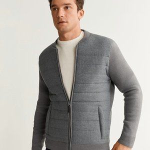 Bomber-style zip-up sweater- Mango Men - BRAND NEW